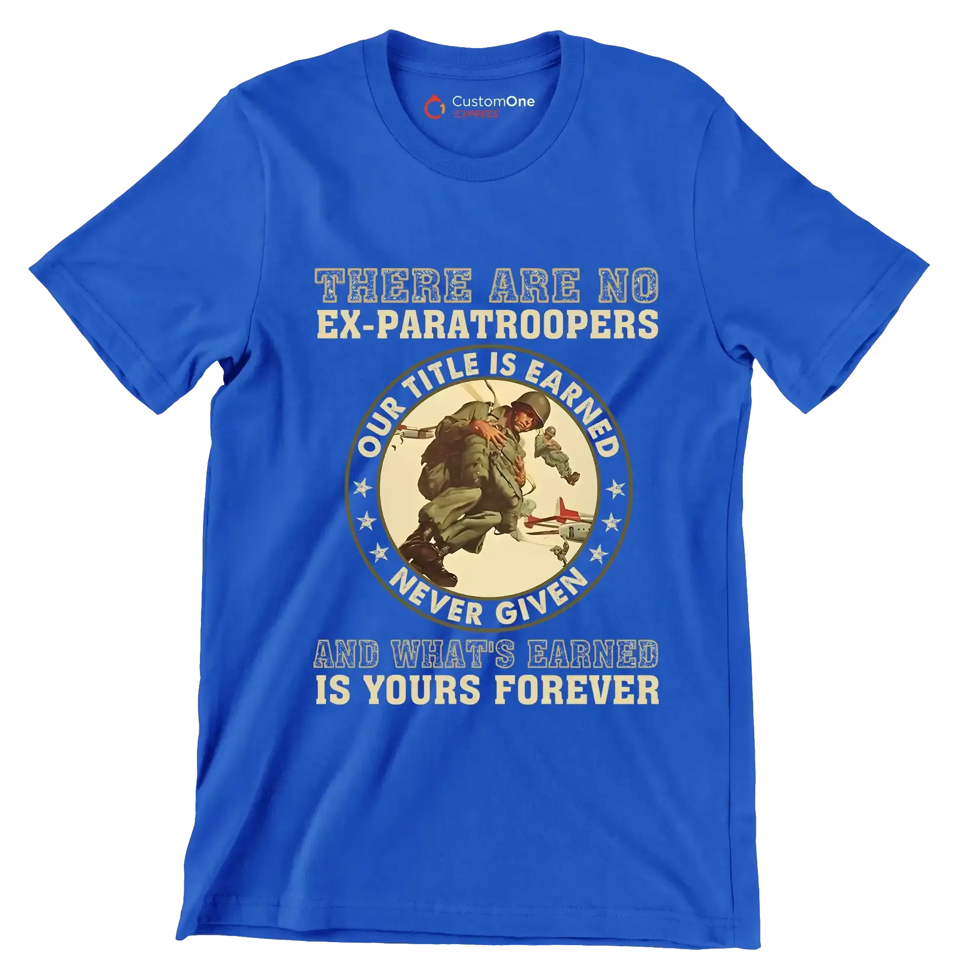 Let me know if you have any other requests - Veterans Themed T-Shirt-Blue-S-Custom One Express