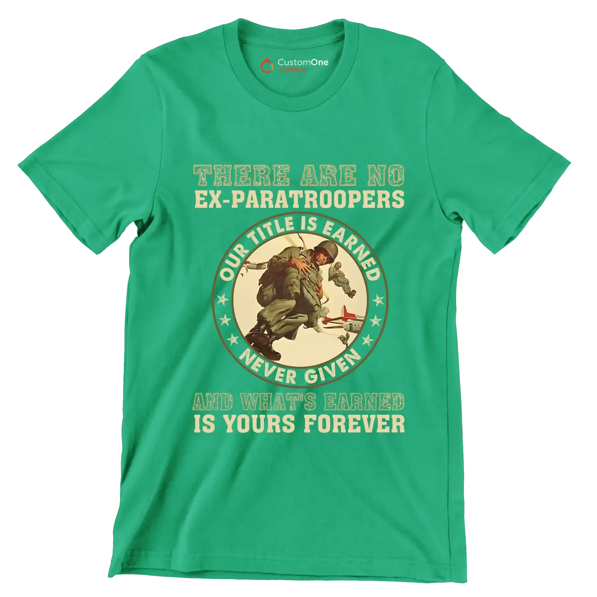 Let me know if you have any other requests - Veterans Themed T-Shirt-Green-S-Custom One Express