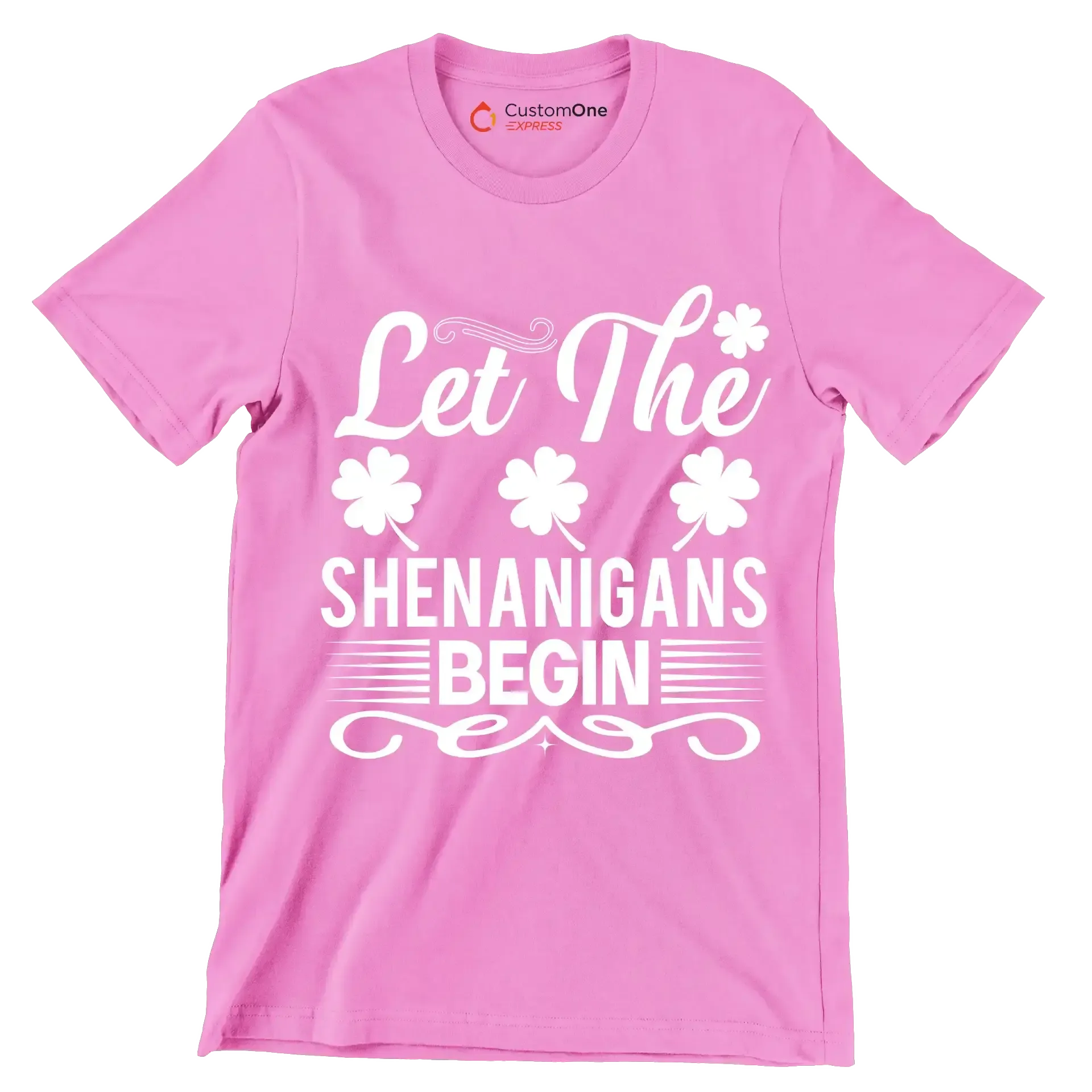 Let the shenanigans begin - St. Patrick's Day T-Shirt-Pink-S-Custom One Express