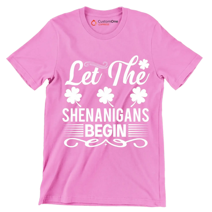 Let the shenanigans begin - St. Patrick's Day T-Shirt-Pink-S-Custom One Express