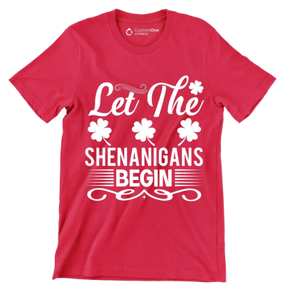 Let the shenanigans begin - St. Patrick's Day T-Shirt-Red-S-Custom One Express