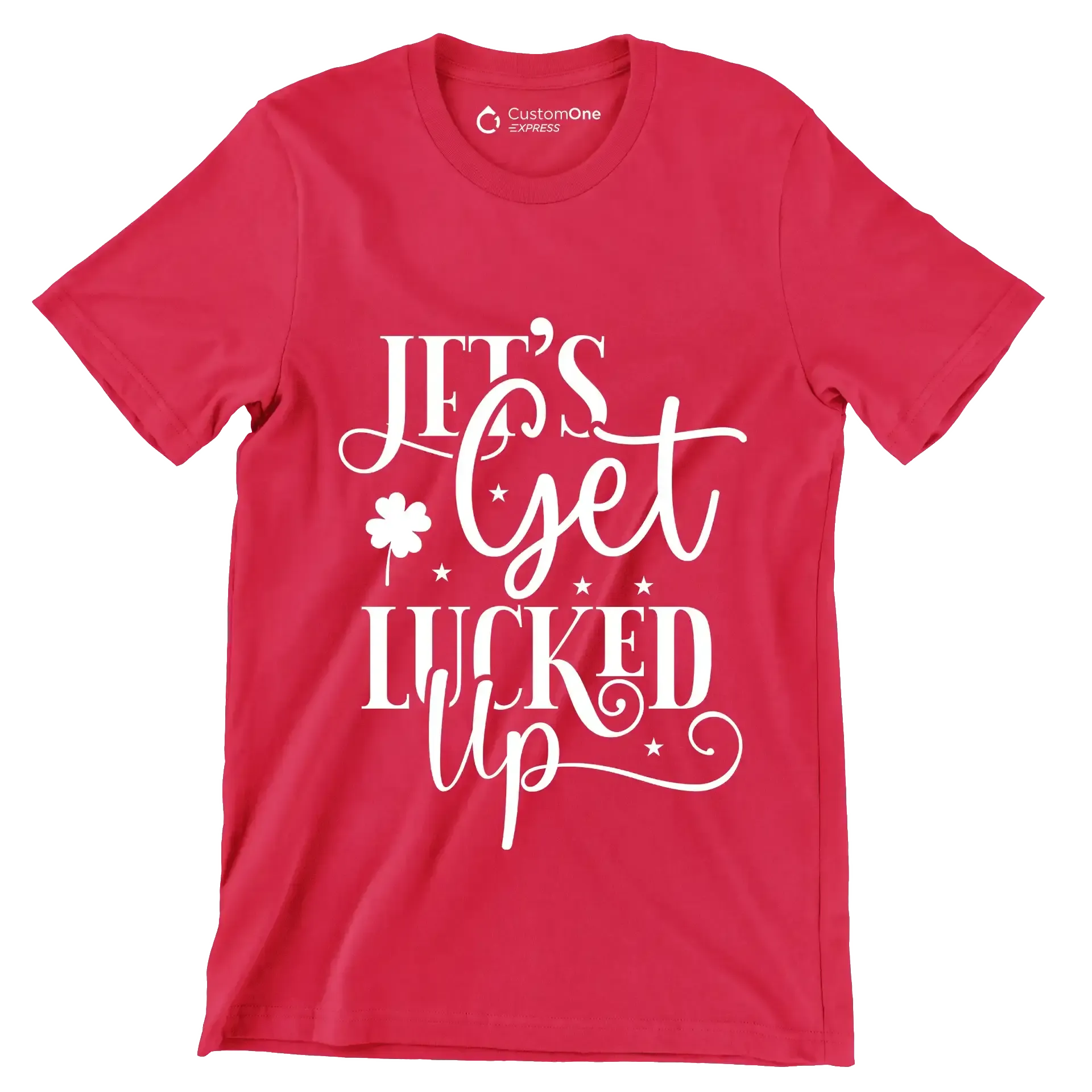 Lets Get Lucked Up - St. Patrick's Day T-Shirt-Red-S-Custom One Express