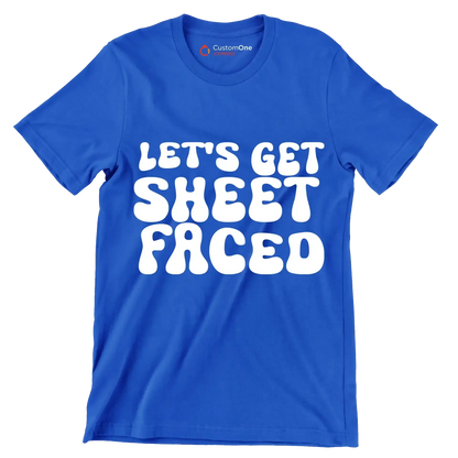 Let's Get Sheet Faced - St. Patrick's Day T-Shirt-Blue-S-Custom One Express