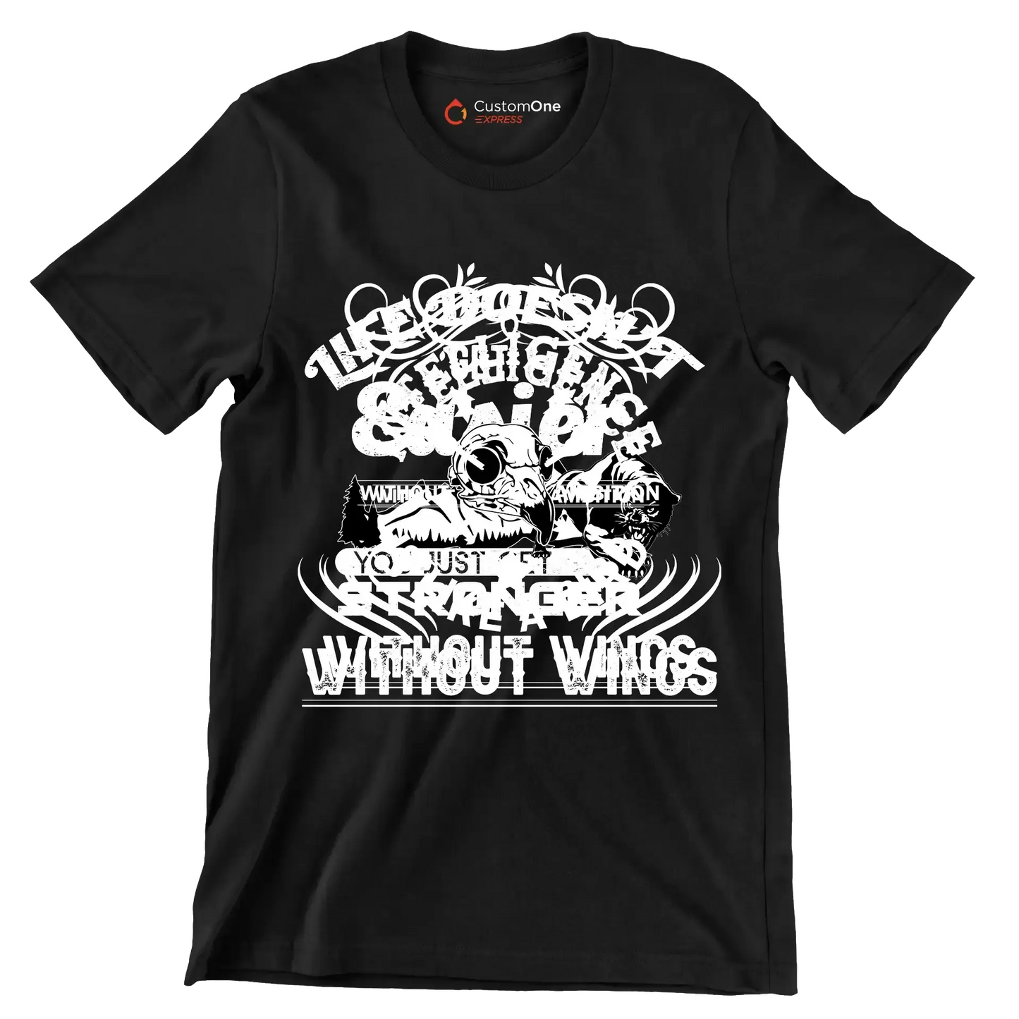 Life Doesn't Get Easier You Just Get Stronger - Motivational Themed T-Shirt-Black-S-Custom One Express