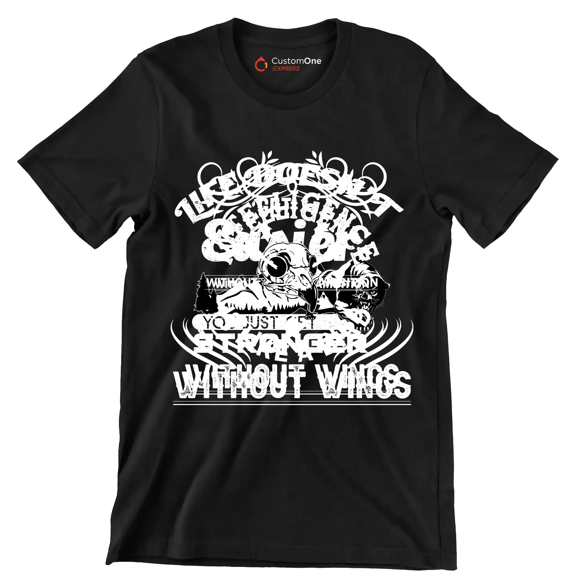 Life Doesn't Get Easier You Just Get Stronger - Motivational Themed T-Shirt-Black-S-Custom One Express