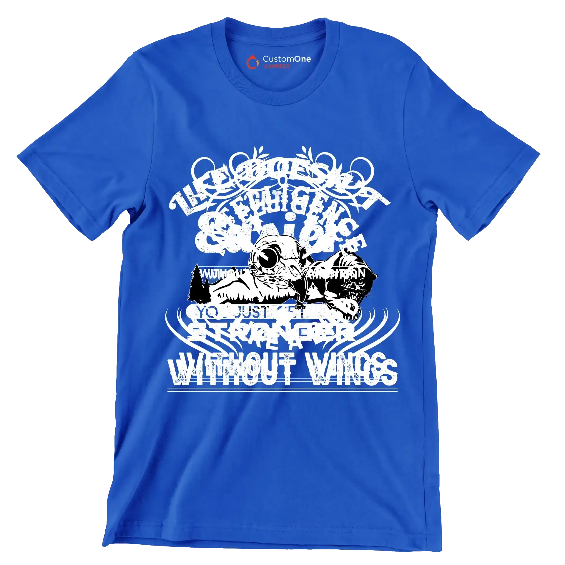 Life Doesn't Get Easier You Just Get Stronger - Motivational Themed T-Shirt-Blue-S-Custom One Express