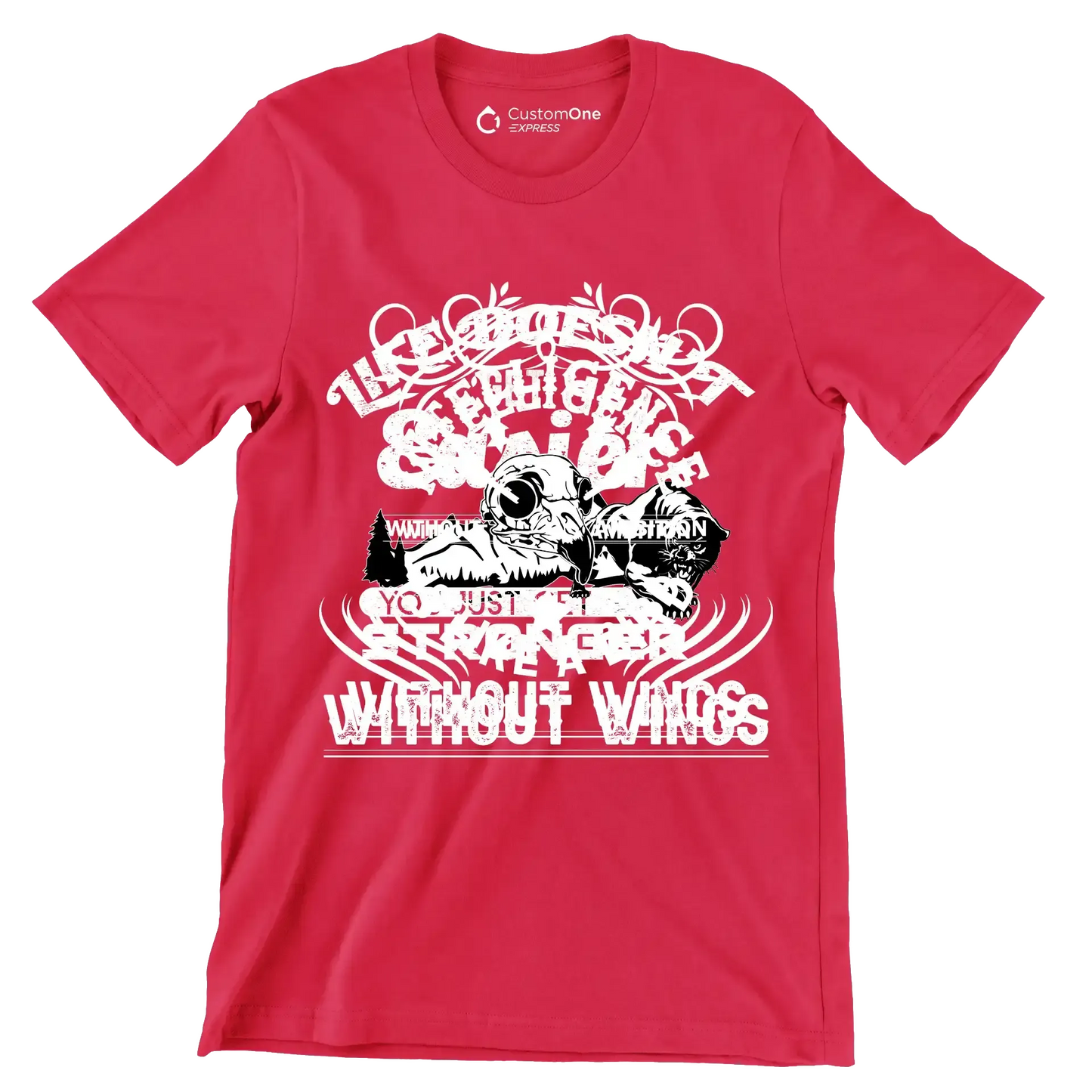 Life Doesn't Get Easier You Just Get Stronger - Motivational Themed T-Shirt-Red-S-Custom One Express