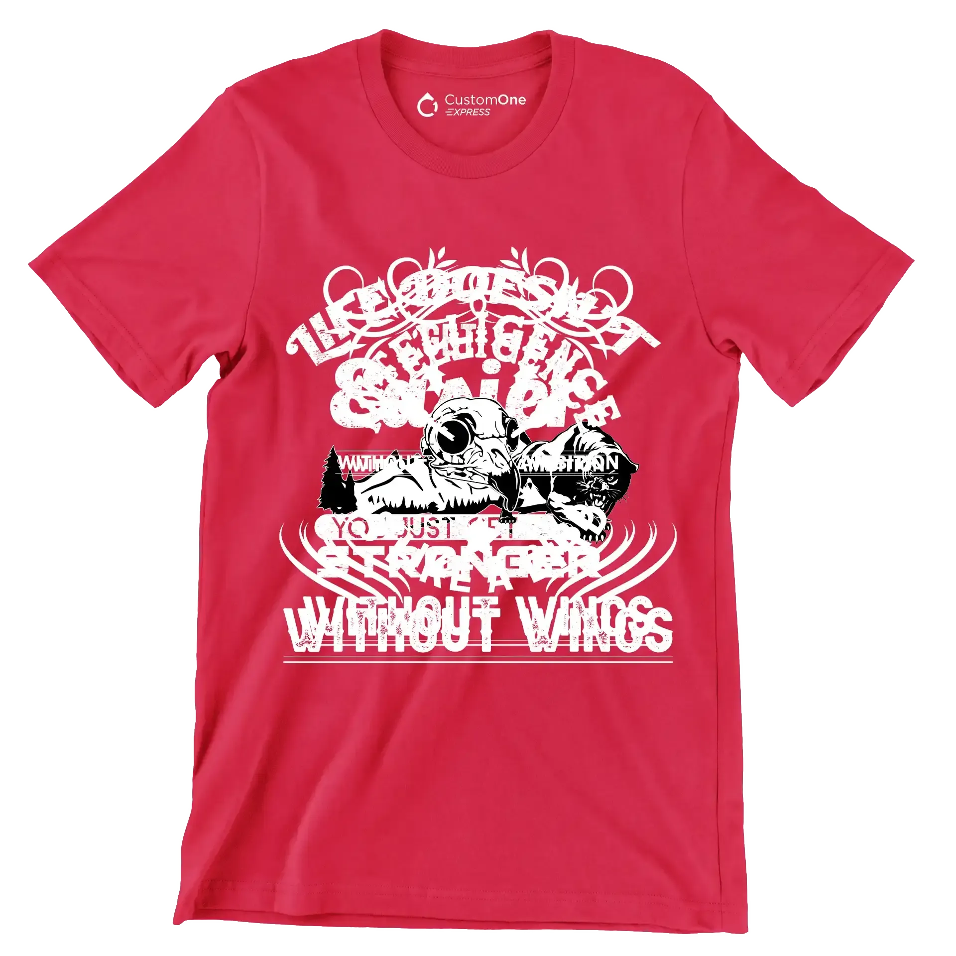 Life Doesn't Get Easier You Just Get Stronger - Motivational Themed T-Shirt-Red-S-Custom One Express