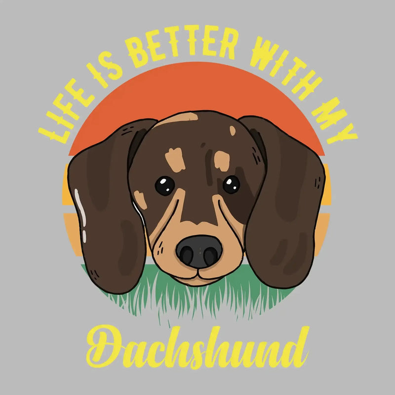 Life is better with my dachshund - Dog Themed T-Shirt-Black-S-Custom One Express