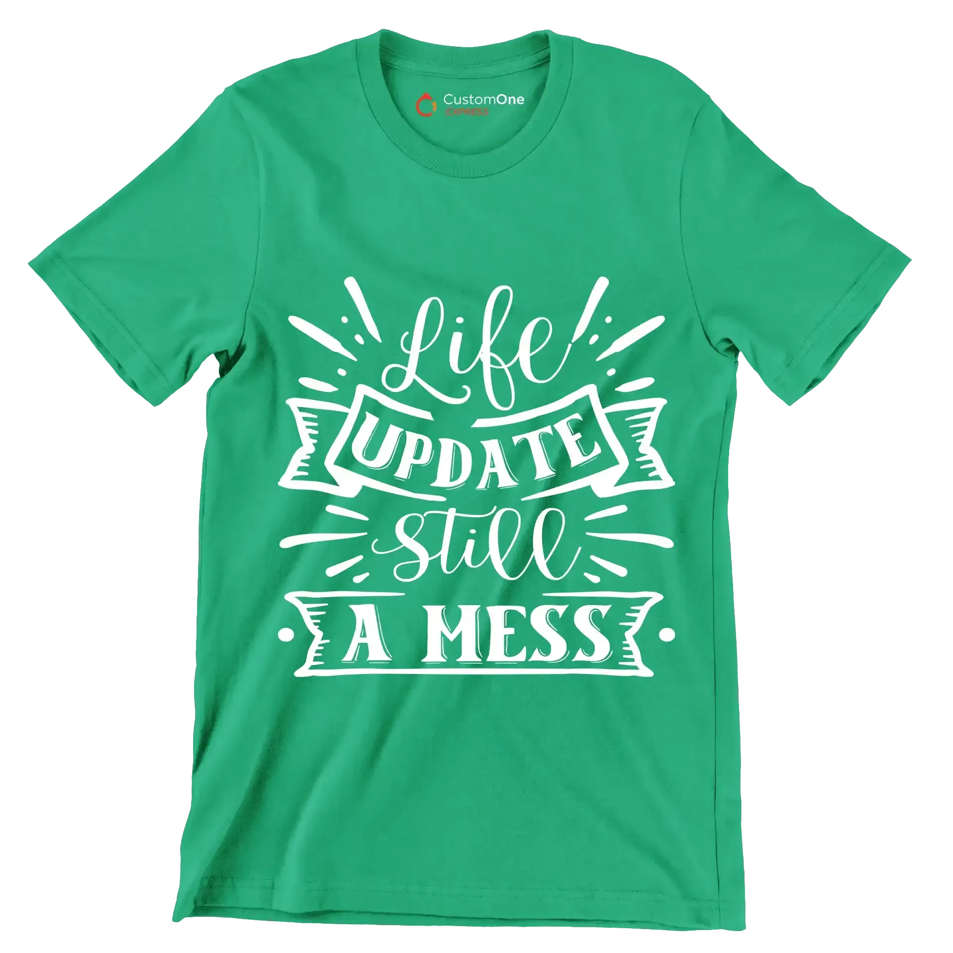 Life update still a mess - Sarcasm Themed T-Shirt-Green-S-Custom One Express