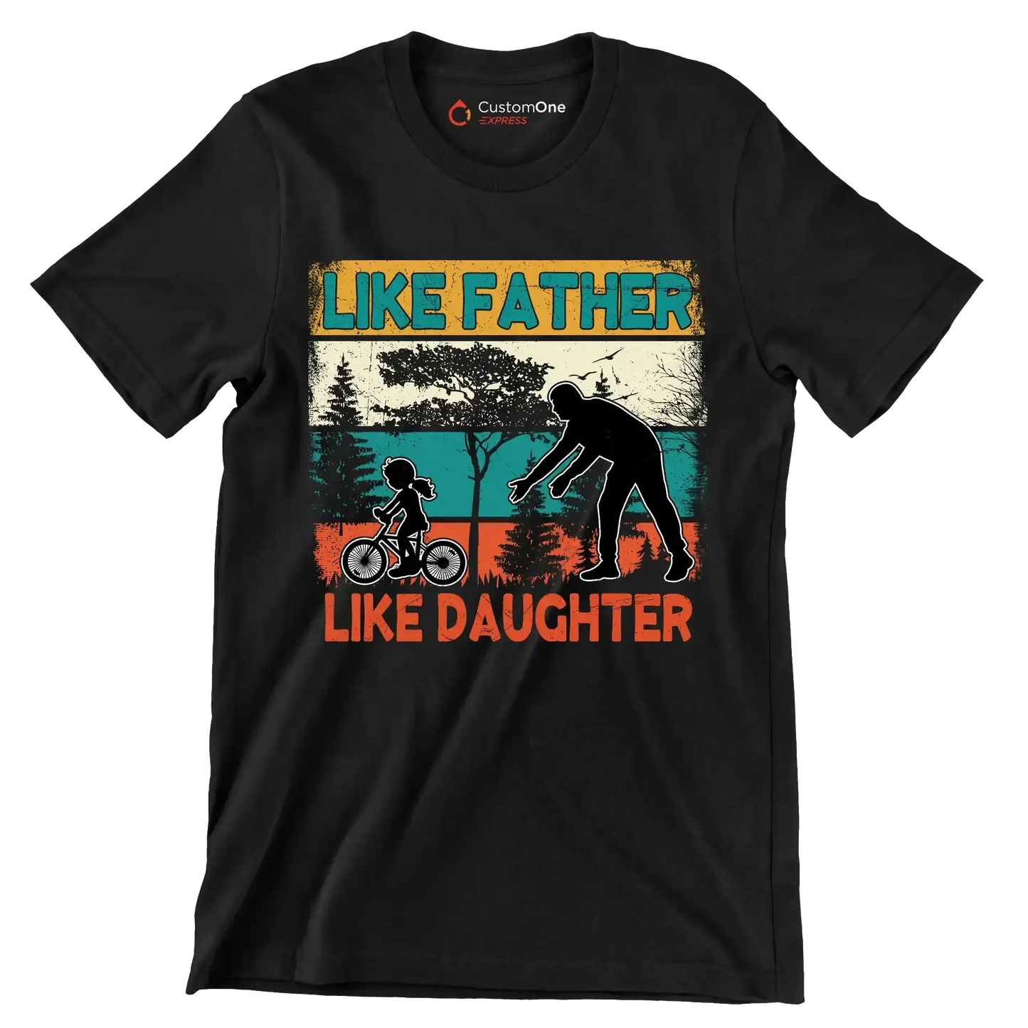 Like Father Like Daughter - Father’s Day T-Shirt-Black-S-Custom One Express