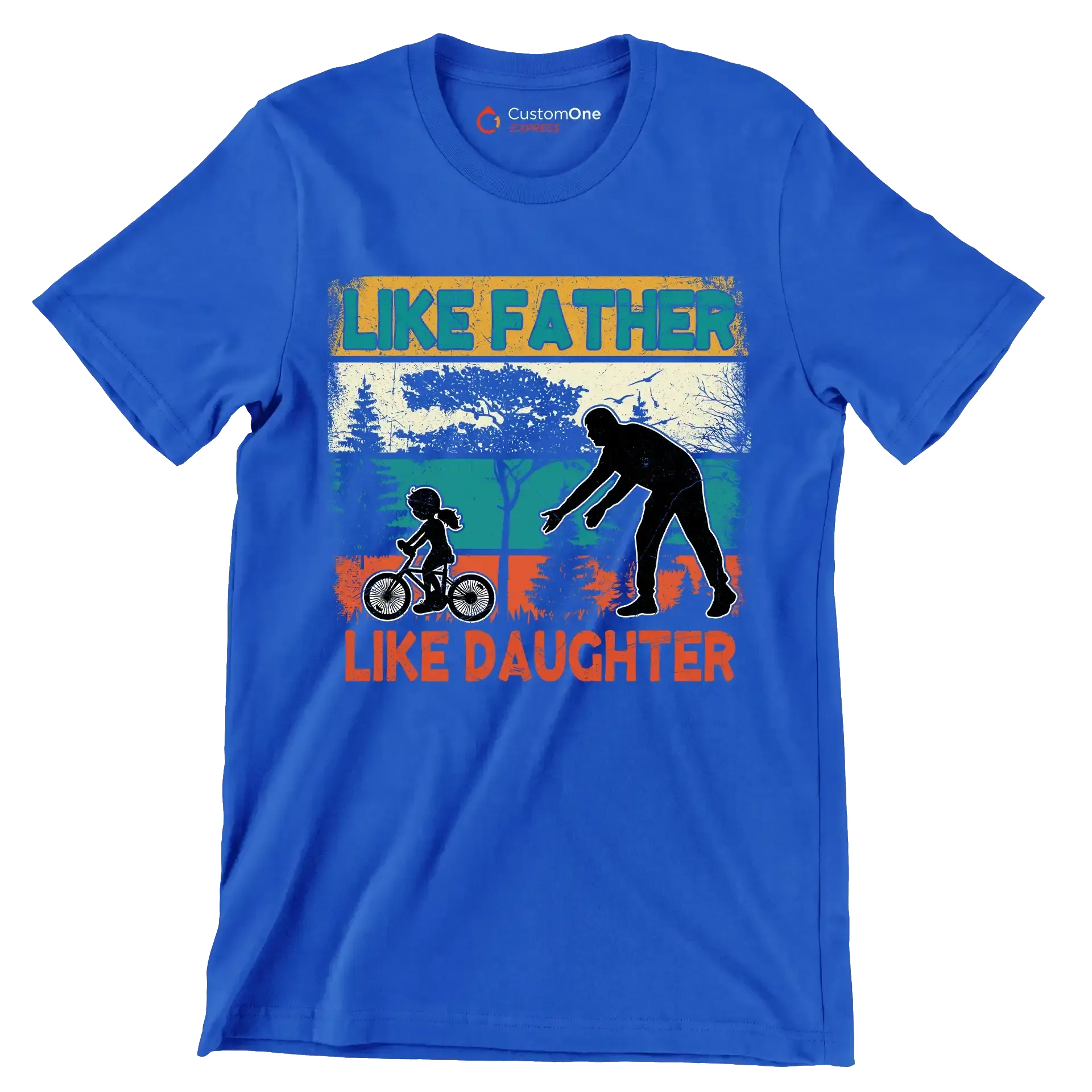 Like Father Like Daughter - Father’s Day T-Shirt-Blue-S-Custom One Express