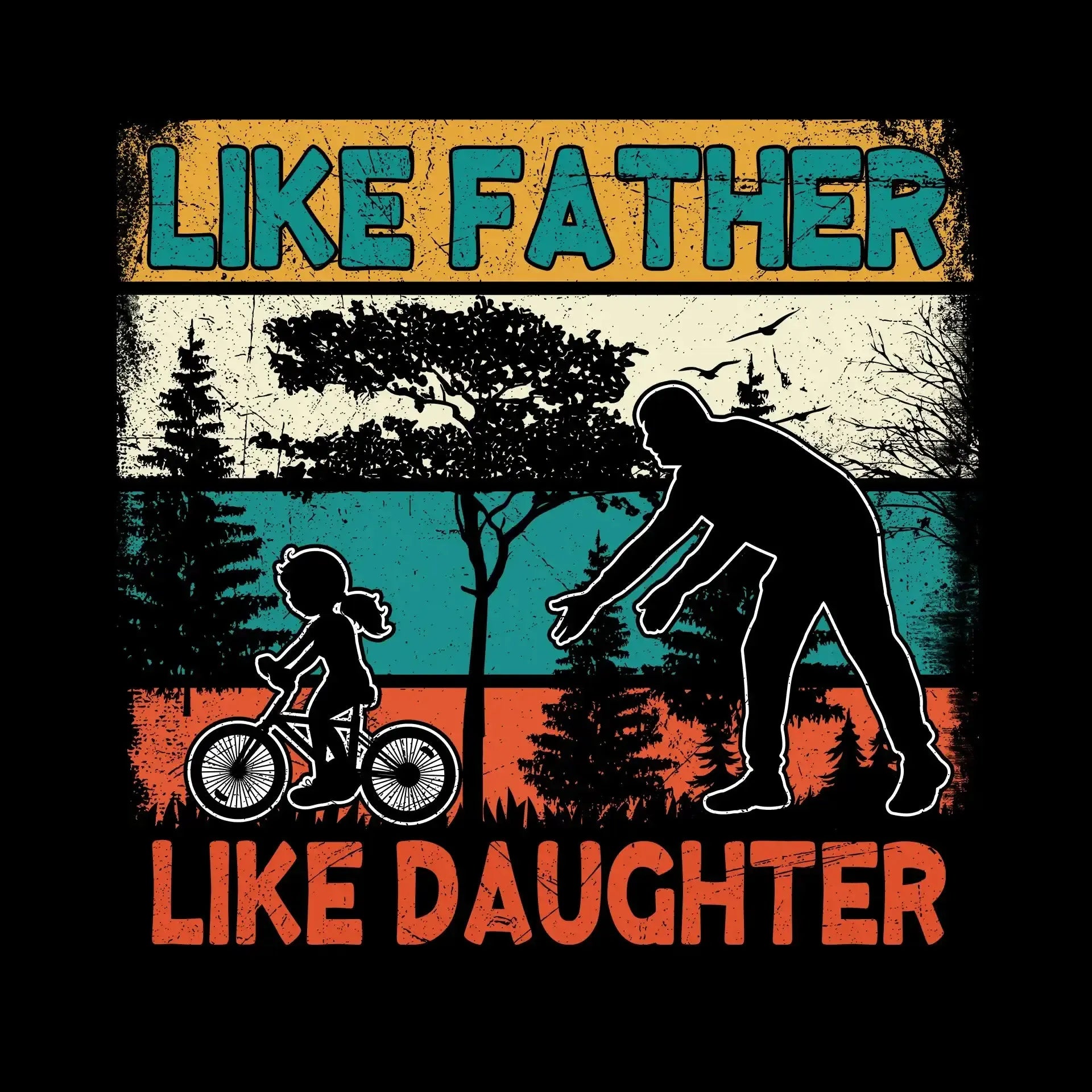 Like Father Like Daughter - Father’s Day T-Shirt-Black-S-Custom One Express