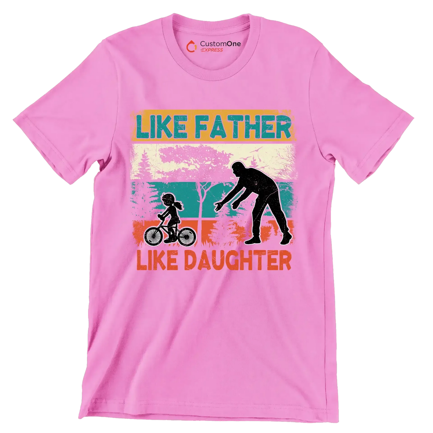 Like Father Like Daughter - Father’s Day T-Shirt-Pink-S-Custom One Express