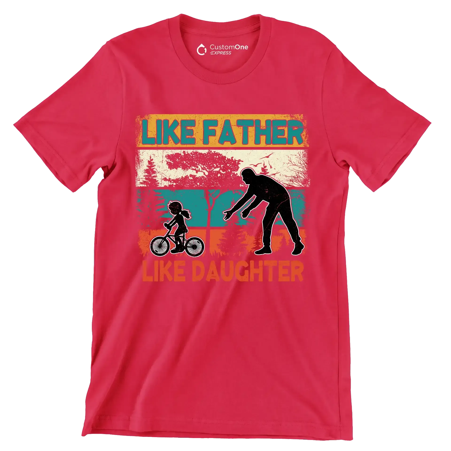 Like Father Like Daughter - Father’s Day T-Shirt-Red-S-Custom One Express