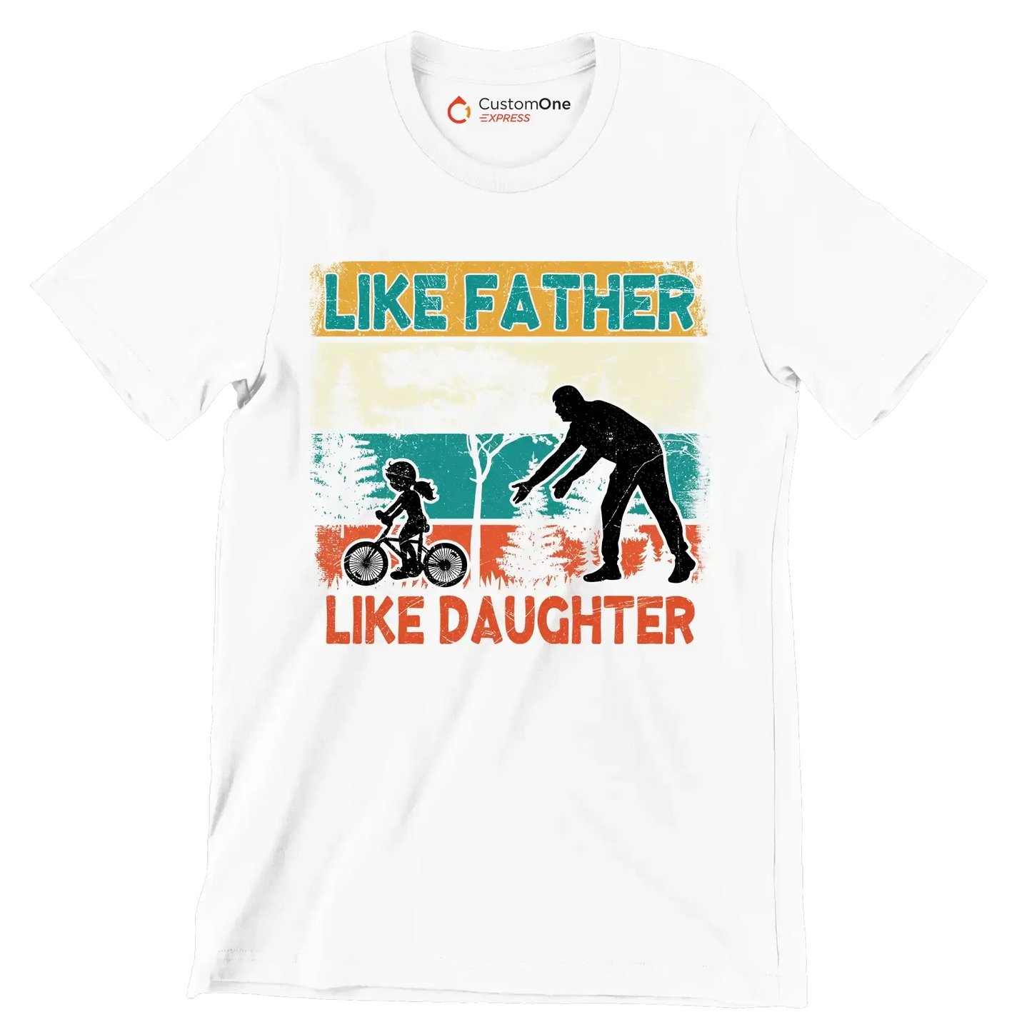 Like Father Like Daughter - Father’s Day T-Shirt-White-S-Custom One Express