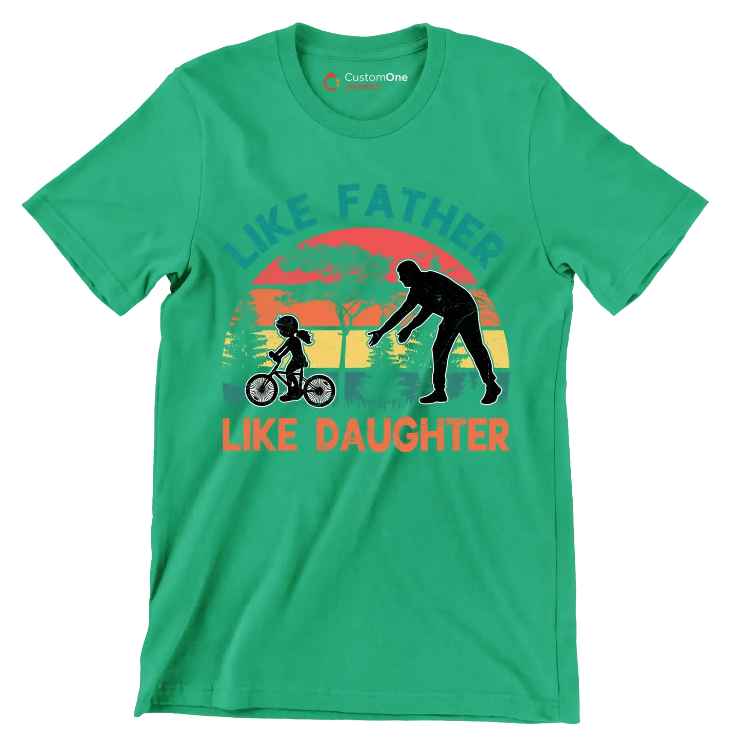 Like father Like Daughter - Father’s Day T-Shirt-Green-S-Custom One Express