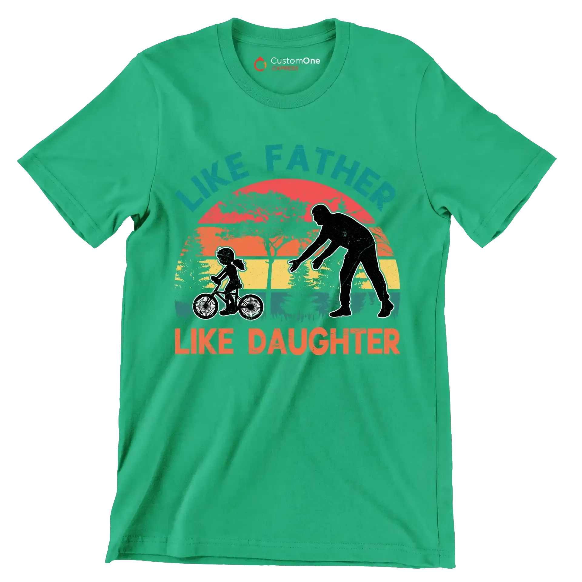Like father Like Daughter - Father’s Day T-Shirt-Green-S-Custom One Express
