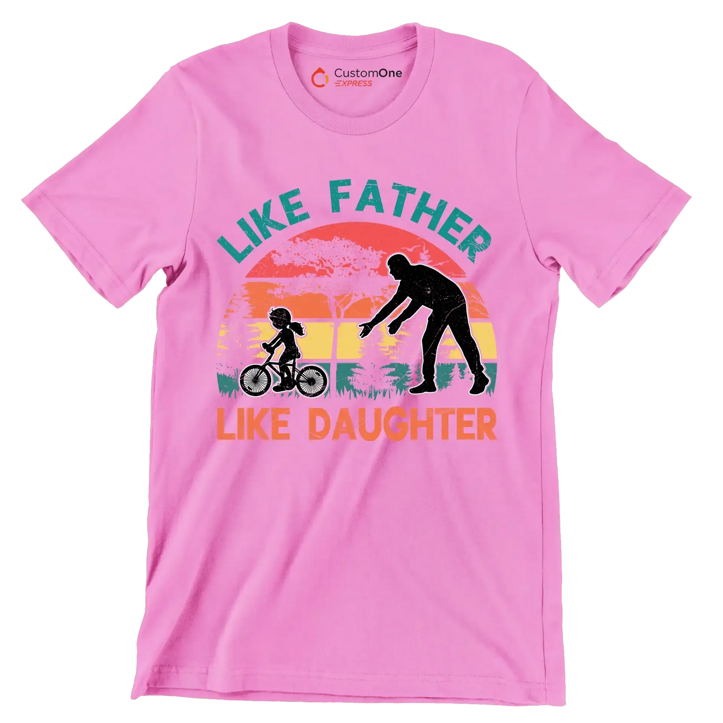 Like father Like Daughter - Father’s Day T-Shirt-Pink-S-Custom One Express