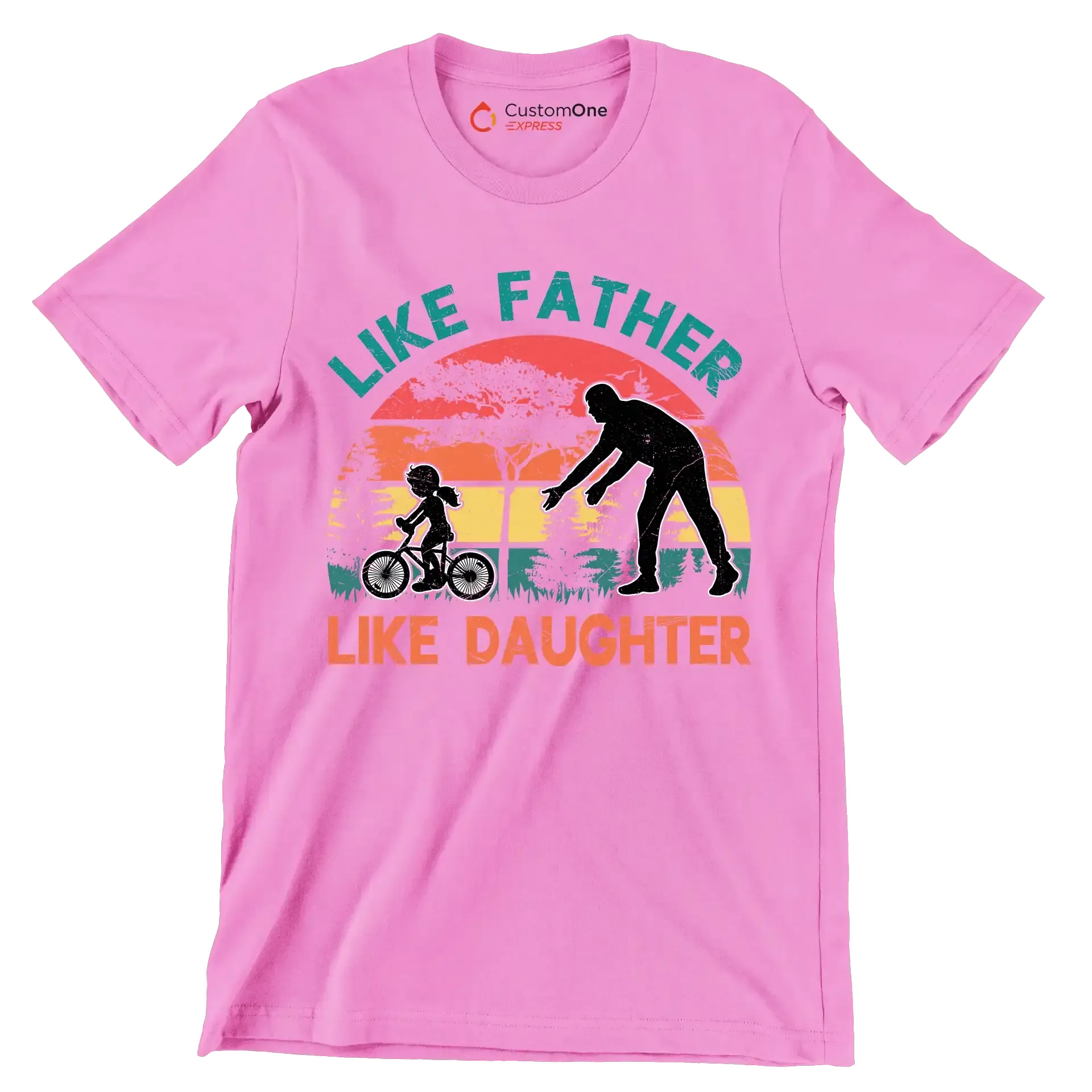 Like father Like Daughter - Father’s Day T-Shirt-Pink-S-Custom One Express