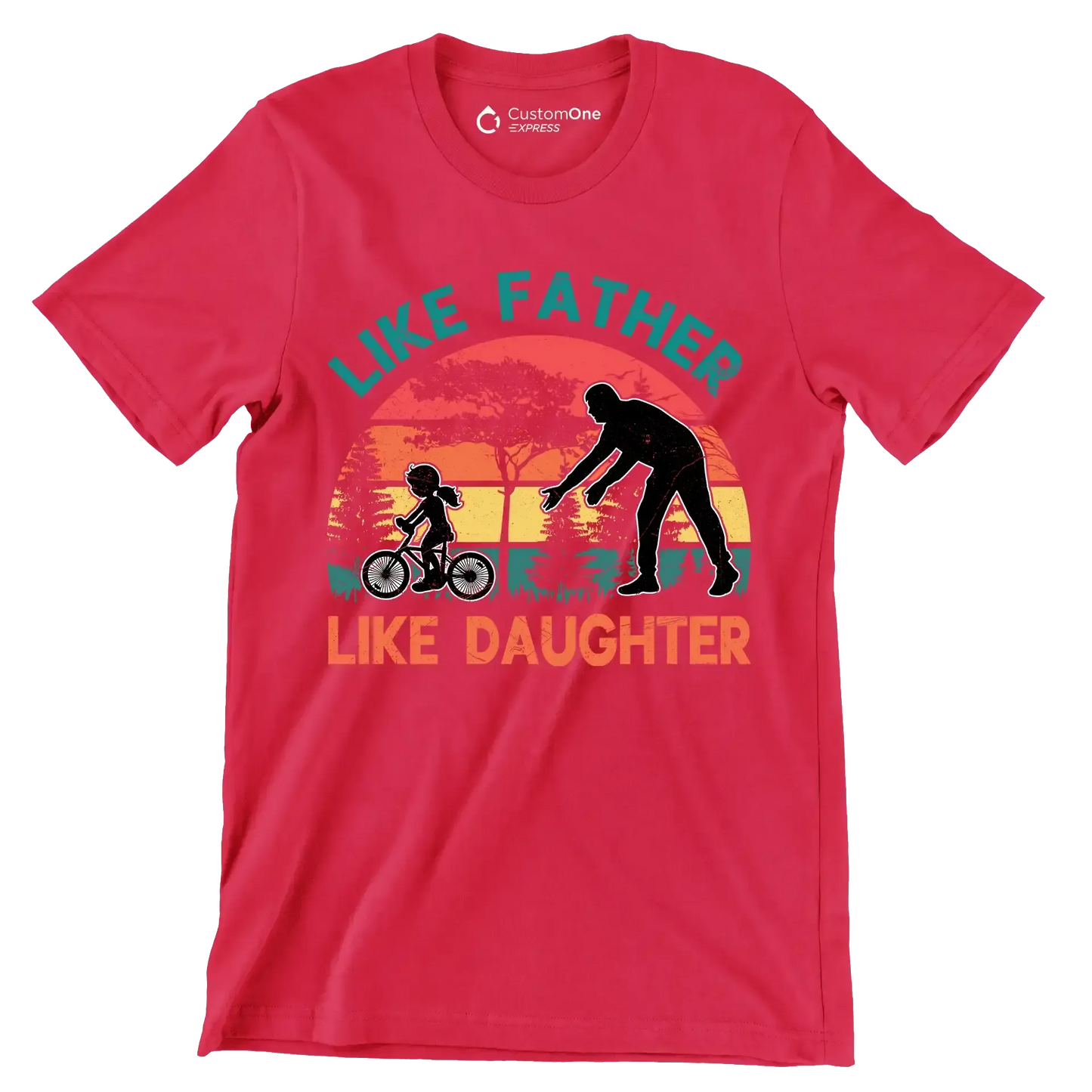 Like father Like Daughter - Father’s Day T-Shirt-Red-S-Custom One Express