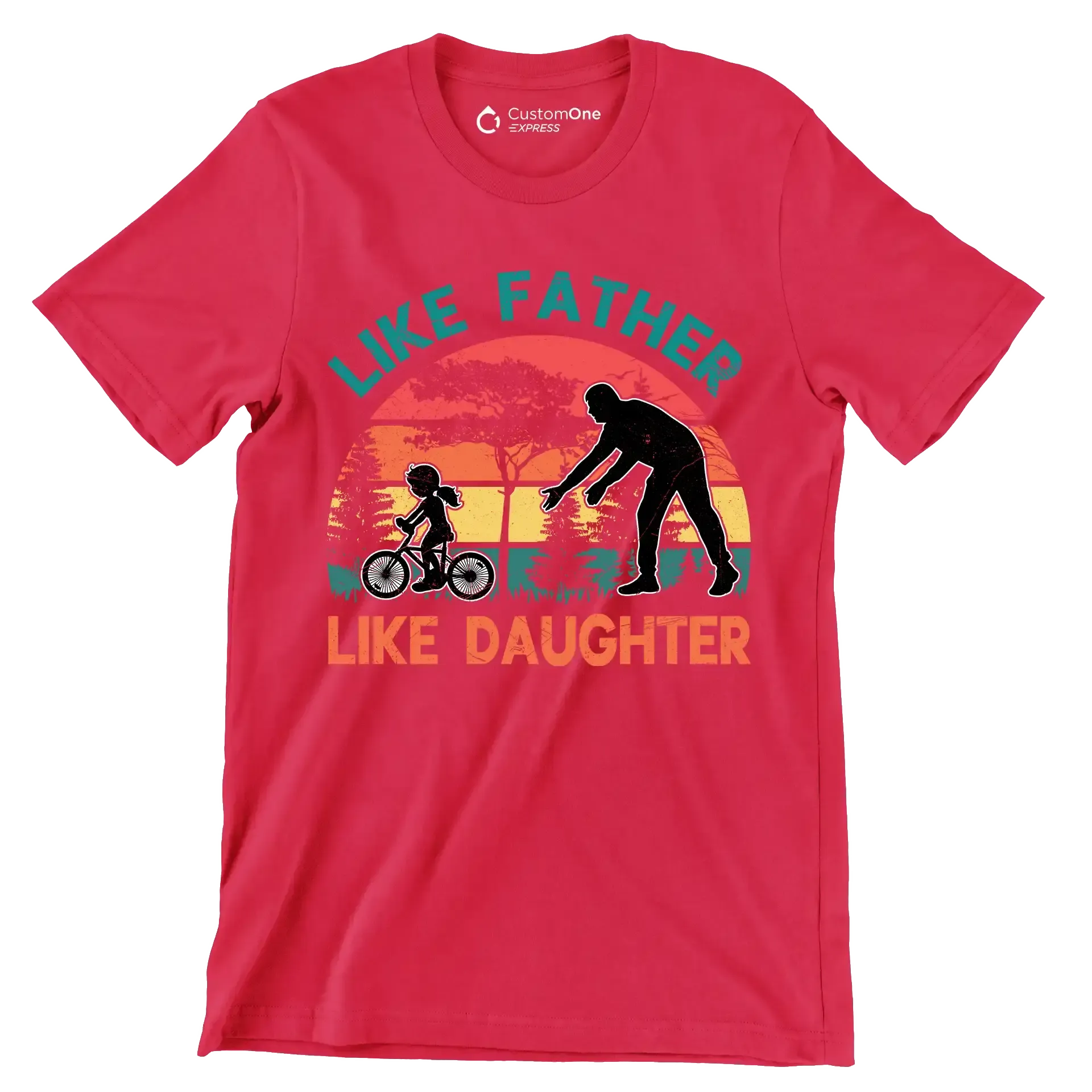 Like father Like Daughter - Father’s Day T-Shirt-Red-S-Custom One Express