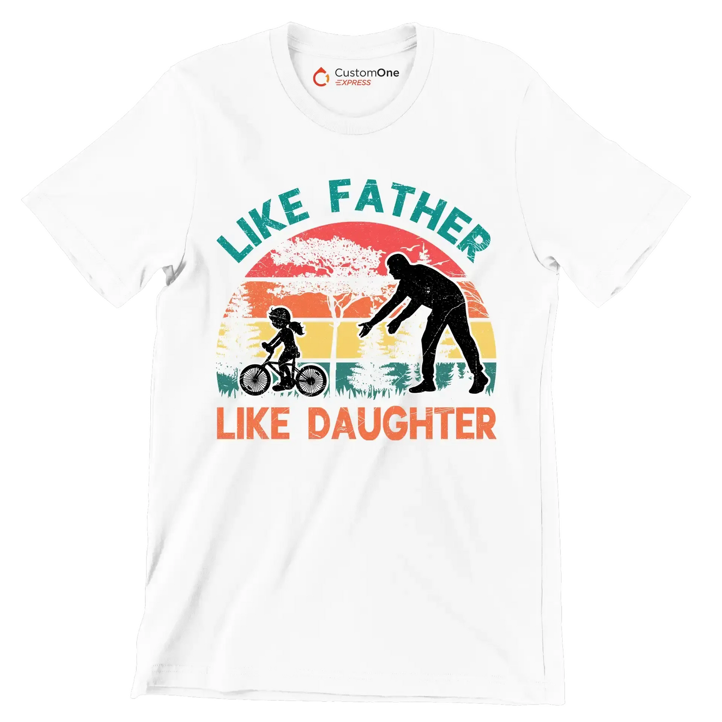 Like father Like Daughter - Father’s Day T-Shirt-White-S-Custom One Express