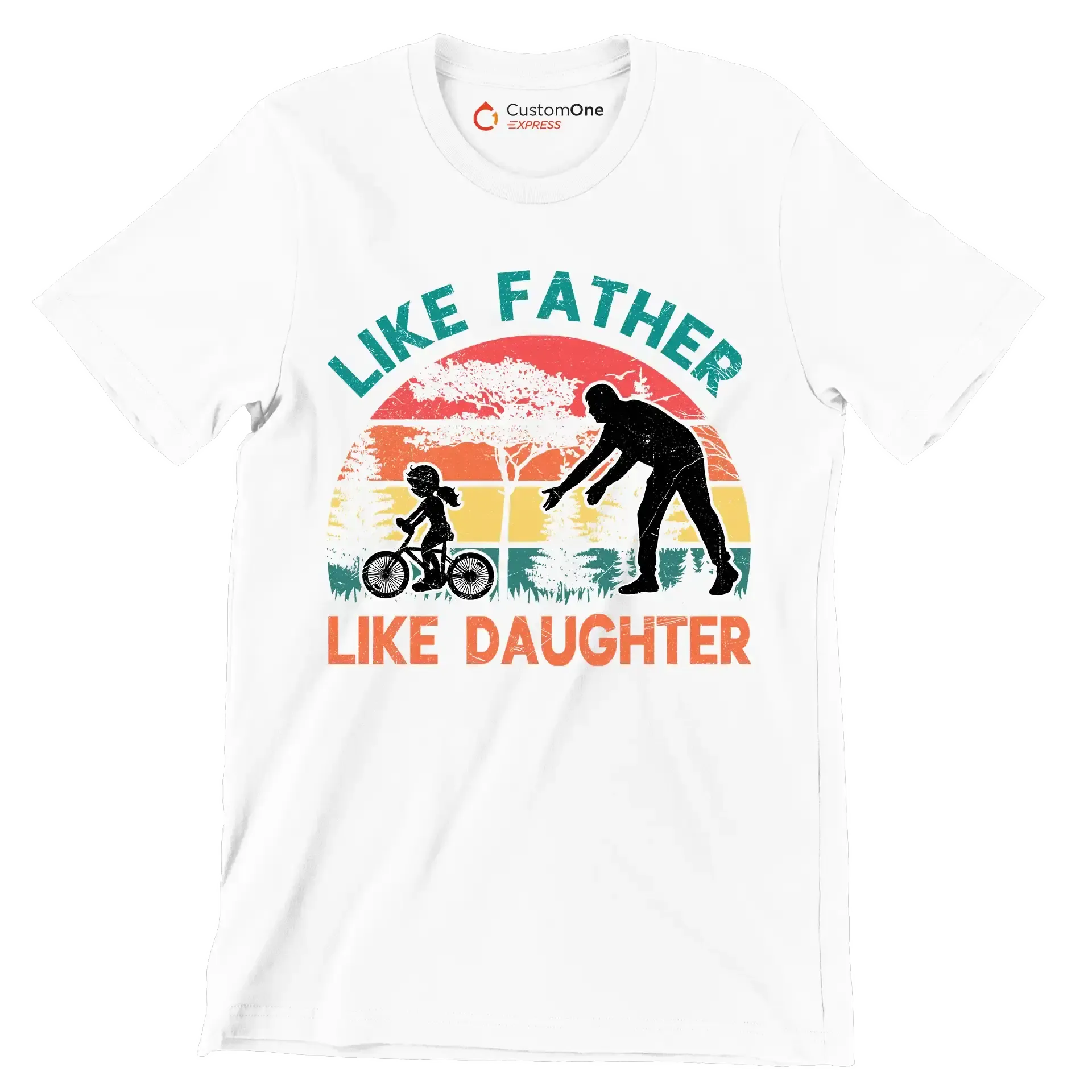 Like father Like Daughter - Father’s Day T-Shirt-White-S-Custom One Express