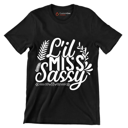 Lil miss sassy - Sarcasm Themed T-Shirt-Black-S-Custom One Express