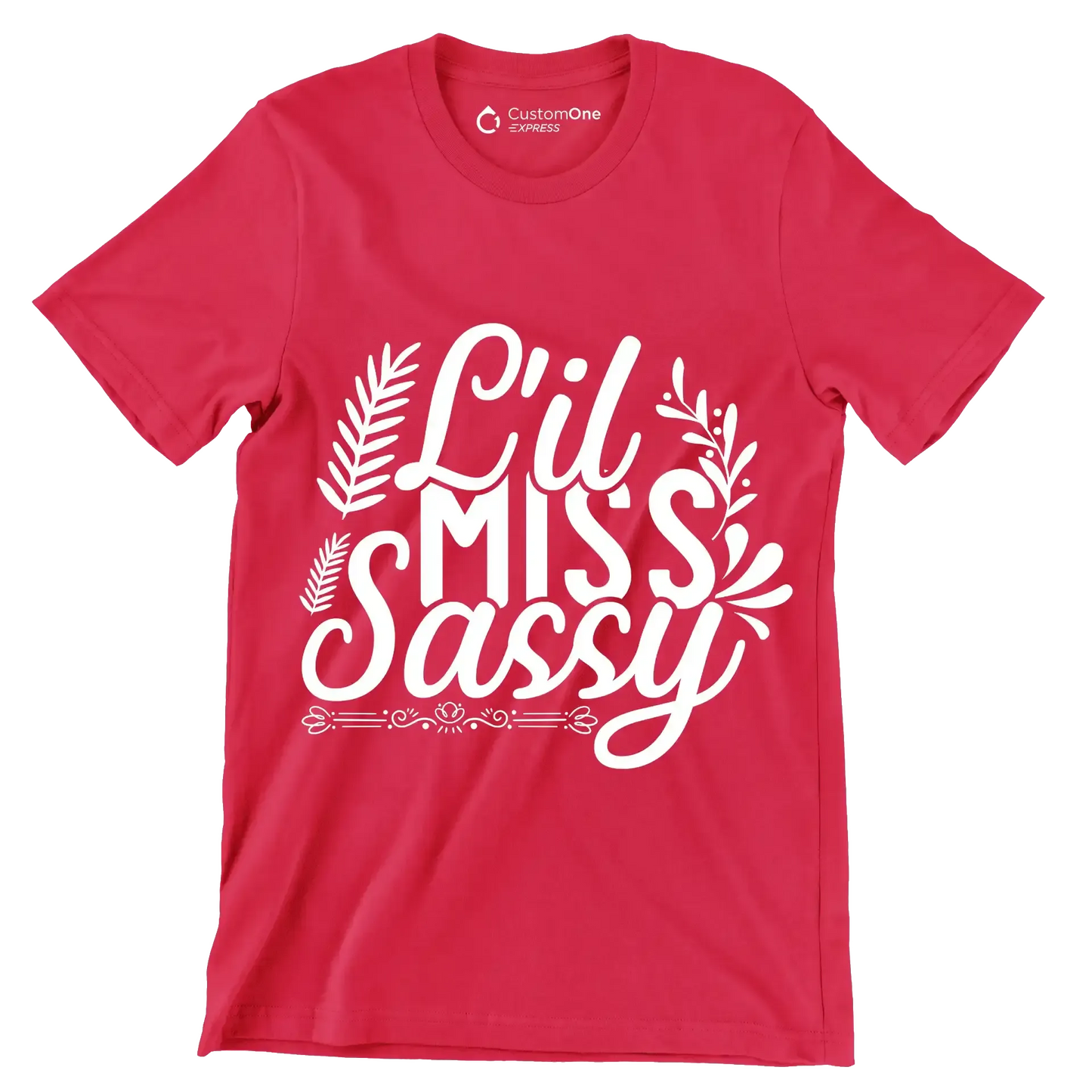 Lil miss sassy - Sarcasm Themed T-Shirt-Red-S-Custom One Express