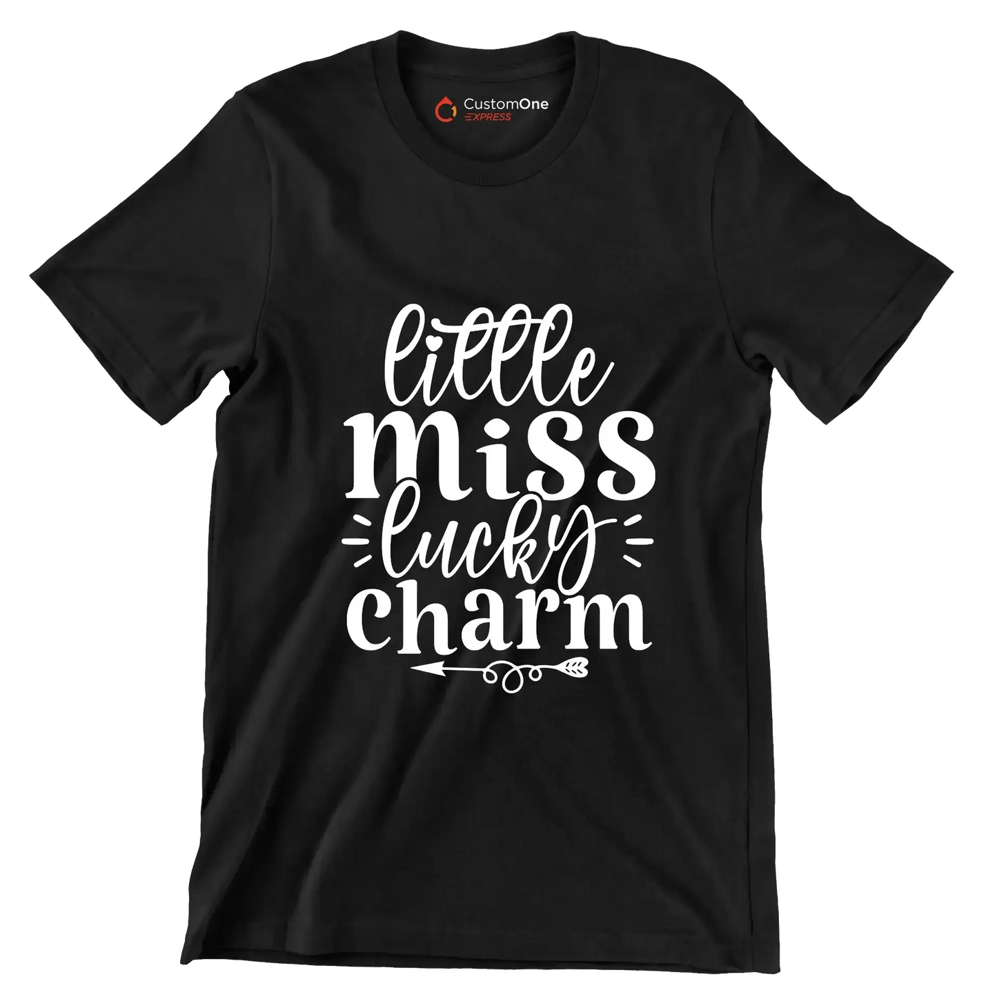 Little Miss Lucky Charm - St. Patrick's Day T-Shirt-Black-S-Custom One Express