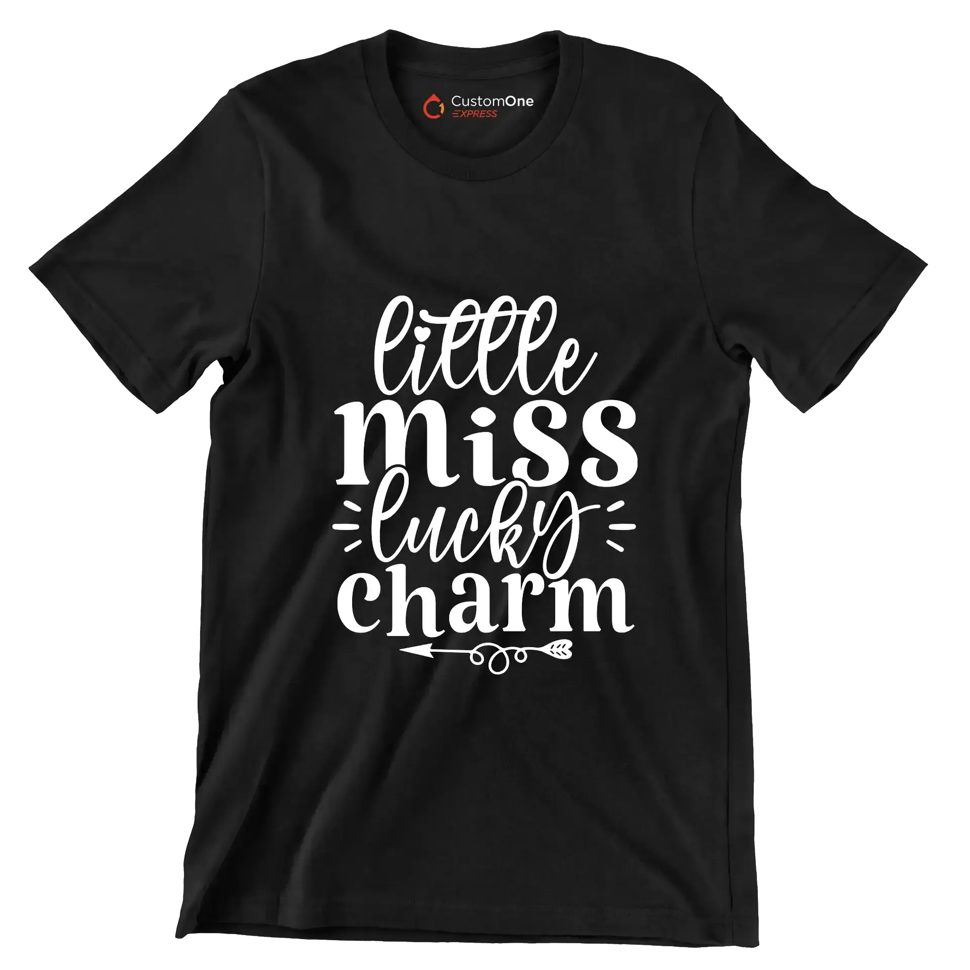 Little Miss Lucky Charm - St. Patrick's Day T-Shirt-Black-S-Custom One Express