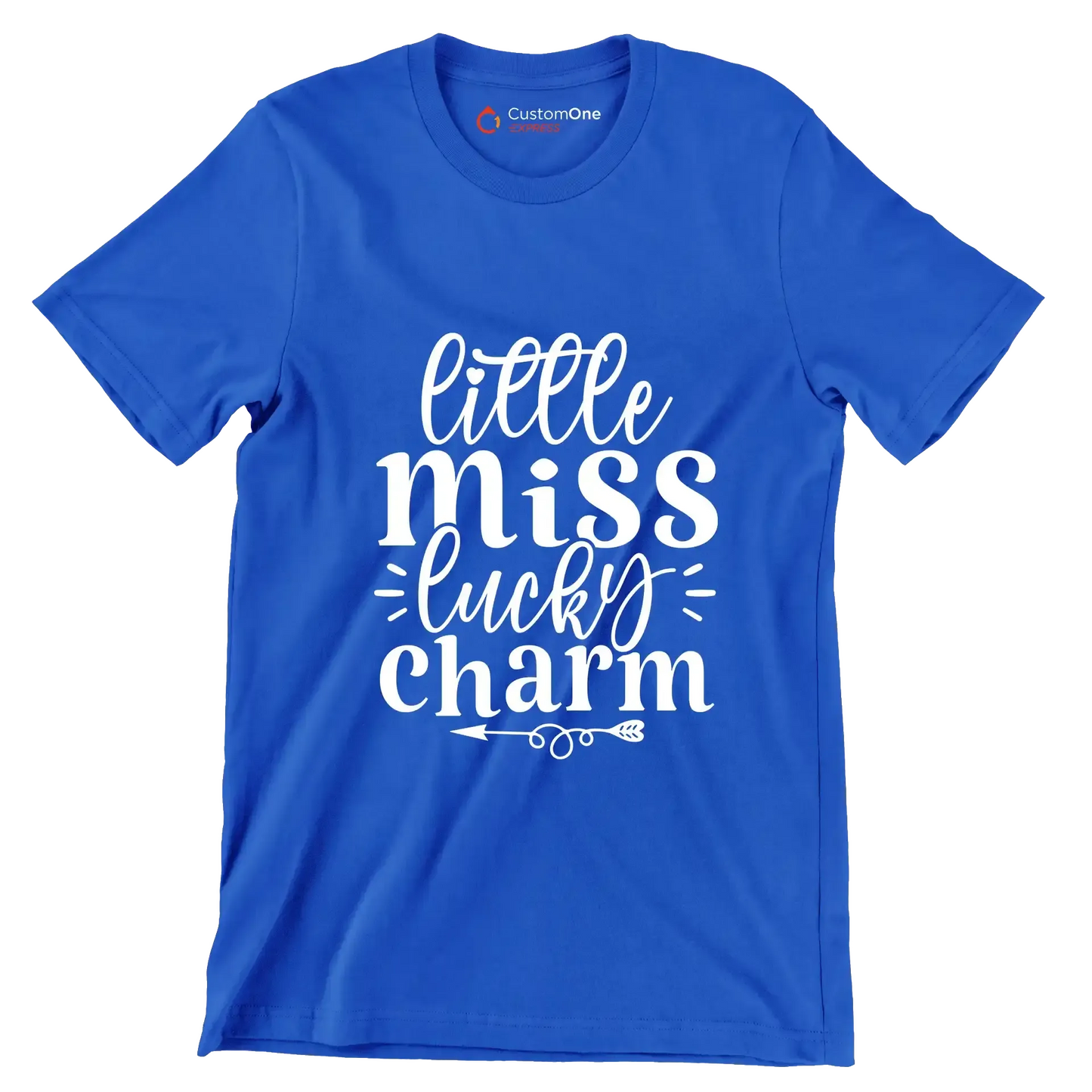 Little Miss Lucky Charm - St. Patrick's Day T-Shirt-Blue-S-Custom One Express