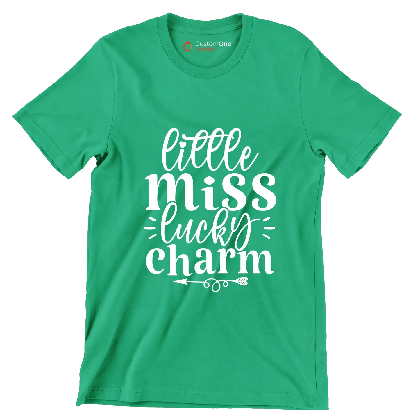 Little Miss Lucky Charm - St. Patrick's Day T-Shirt-Green-S-Custom One Express