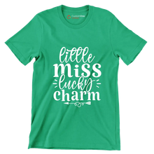 Little Miss Lucky Charm - St. Patrick's Day T-Shirt-Green-S-Custom One Express
