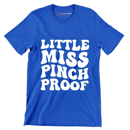 Little miss pinch proof - St. Patrick's Day T-Shirt-Blue-S-Custom One Express