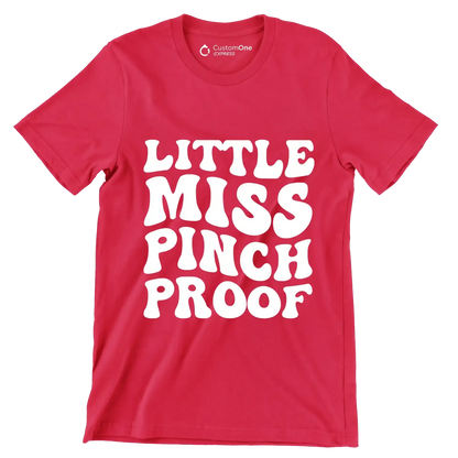Little miss pinch proof - St. Patrick's Day T-Shirt-Red-S-Custom One Express
