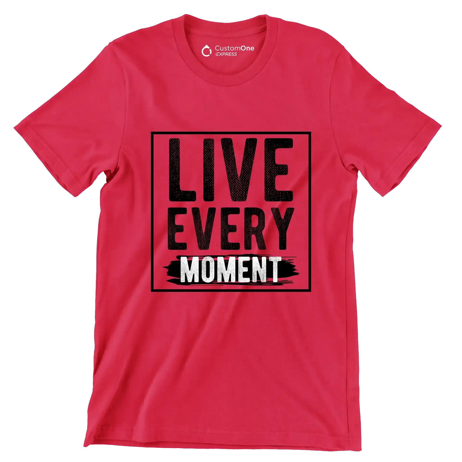 Live Every Moment - Motivational Themed T-Shirt-Red-S-Custom One Express