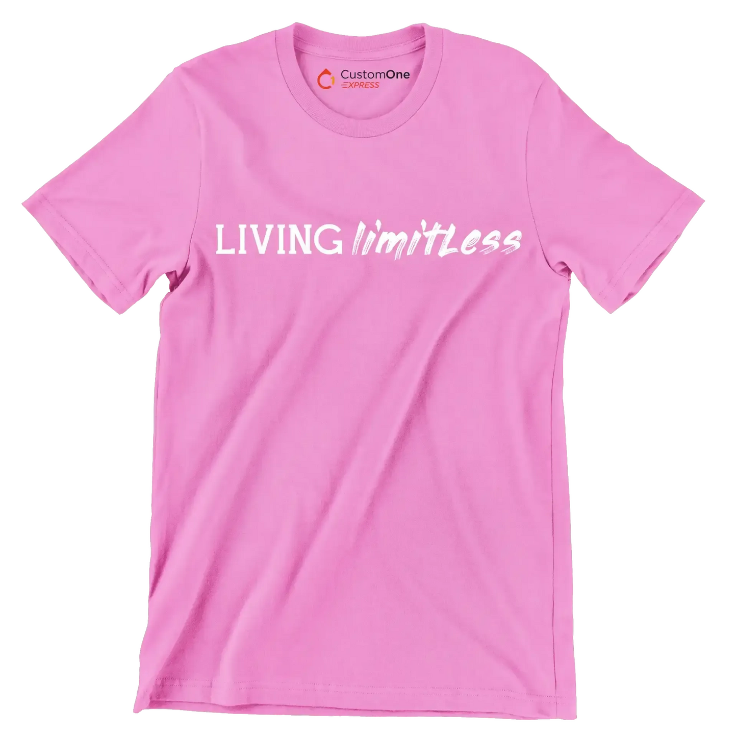 Living Limitless - Motivational Themed T-Shirt-Pink-S-Custom One Express