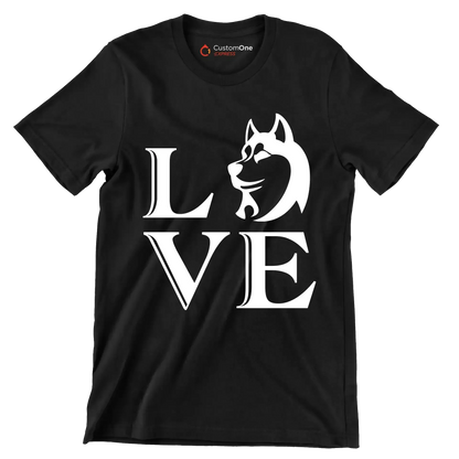 Love - Dog Themed T-Shirt-Black-S-Custom One Express