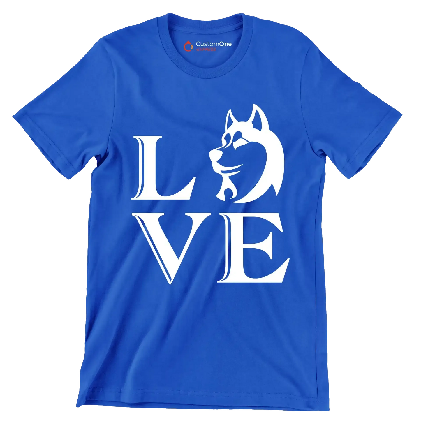 Love - Dog Themed T-Shirt-Blue-S-Custom One Express