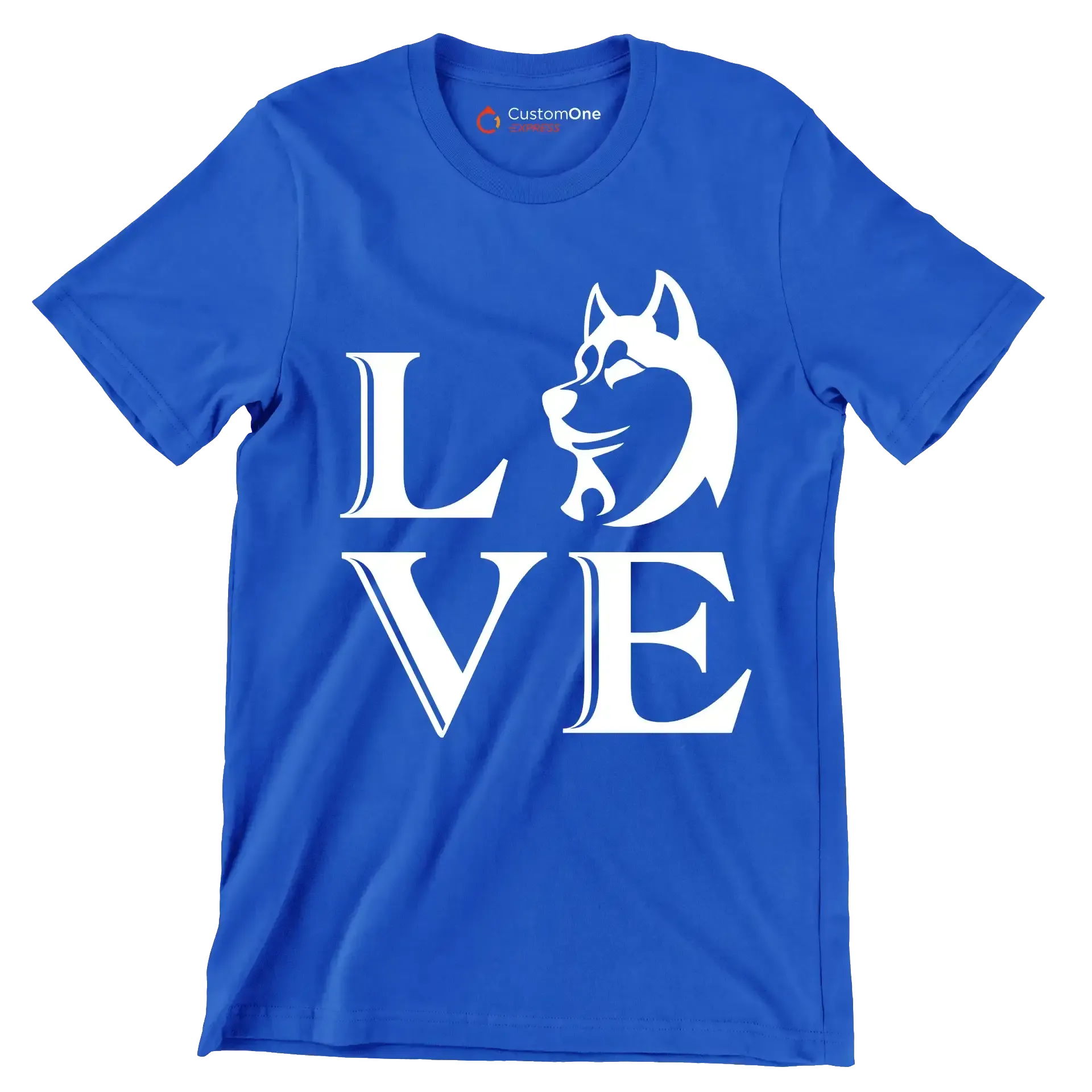 Love - Dog Themed T-Shirt-Blue-S-Custom One Express