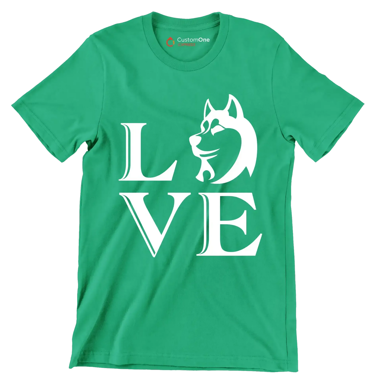 Love - Dog Themed T-Shirt-Green-S-Custom One Express