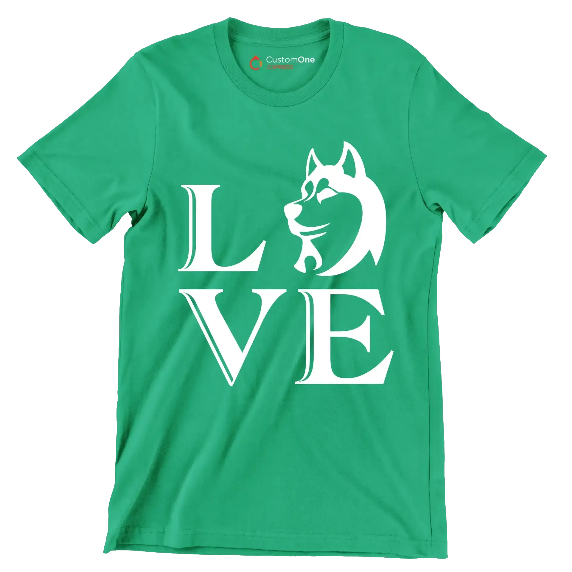 Love - Dog Themed T-Shirt-Green-S-Custom One Express