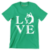 Love - Dog Themed T-Shirt-Green-S-Custom One Express