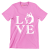 Love - Dog Themed T-Shirt-Pink-S-Custom One Express