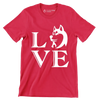 Love - Dog Themed T-Shirt-Red-S-Custom One Express