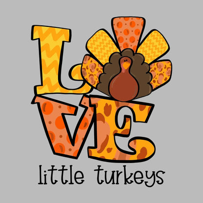 Love Little Turkeys - Thanksgiving Themed T-Shirt-Black-S-Custom One Express