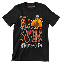 Love Nurselife - Thanksgiving Themed T-Shirt-Black-S-Custom One Express