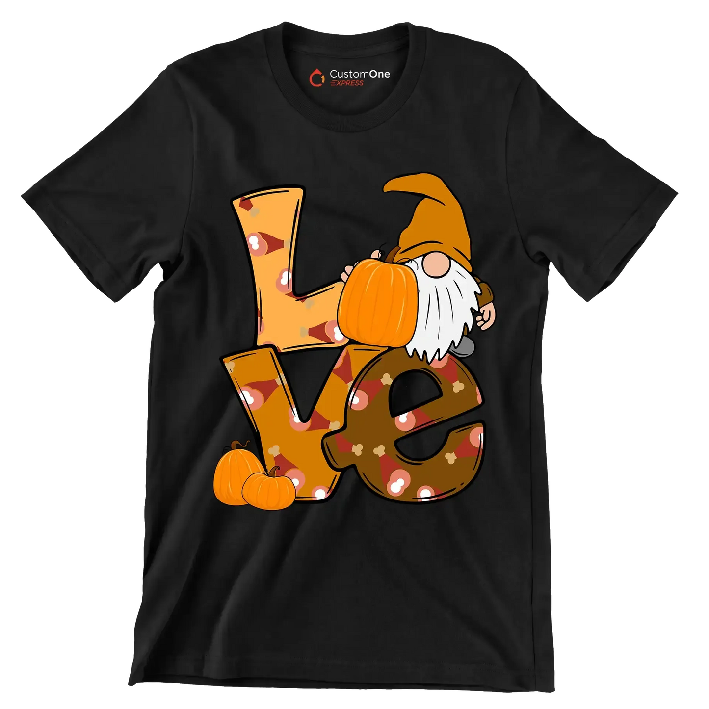 Love - Thanksgiving Themed T-Shirt-Black-S-Custom One Express